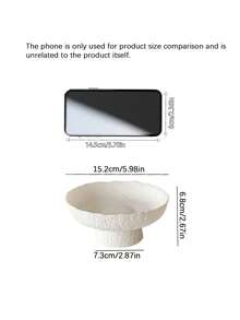 1pc Hammered Glass Fruit/Snack Plate, Creative Household Dry Fruit/Candy Tray For Living Room - White - View 3