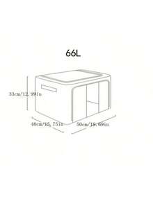 1 Set Of 66L Transparent PVC Storage Box, Large Waterproof Household Steel Frame Box For Storing Clothes, Blankets, Organizing Box, Foldable Wardrobe Storage Box - White - View 3