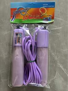 Counting Jump Rope Rubber Cord Digital Counter Adjustable Length Sponge Handle Non Slip Lightweight For Home Gym Cardio Fitness Workout Exercise - Purple - View 3