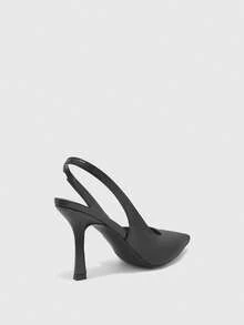 CUCCOO BIZCHIC Women's New Stylish High Heels With Color Blocking, Pointed Toe, Open Back, Round Toe, Sexy & Versatile For Commute, Holiday, Spring/Autumn, Workplace, Classic Elegant Pumps - Black - View 8