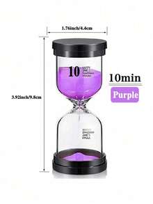 1/3/5/10/15/30 Minutes Black Lid Marked Glass Timer, Home Decor Sandclock, Suitable For Homework, Teeth Brushing, Kitchen Cooking, Yoga Gaming, Desktop Decoration Best Gifts Birthday Graduation - Multicolor - View 18