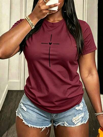 BamGleam Women's Casual Fitted Short Sleeve T-Shirt