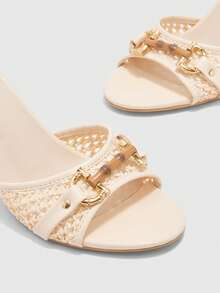 CUCCOO BIZCHIC Women's Fashionable And Elegant High Heel Sandals For Summer - Beige weaving - View 5