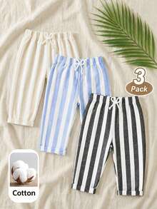 RANDOM  4PCS, Refreshing Striped Design With Fresh Vintage Vibe, Pairs Well With All-Match Tops For A Textured Look, - Multicolor - View 10
