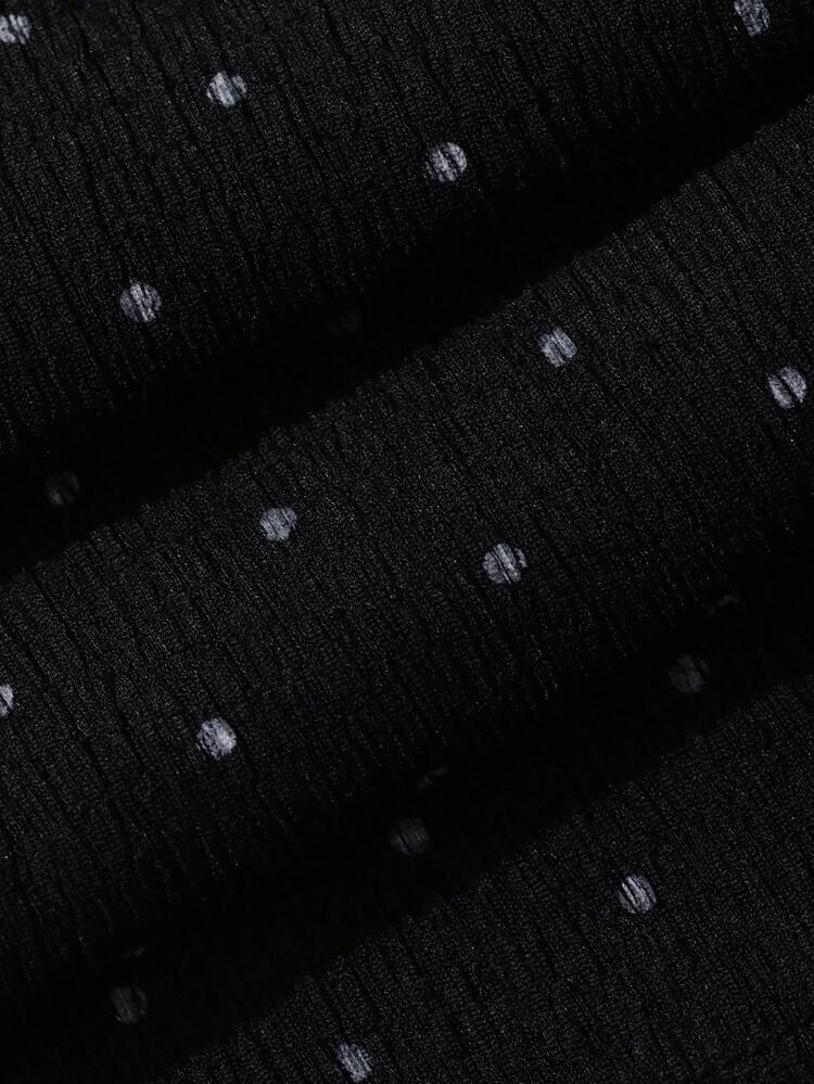Polka Dot Fitted 7/8 Length Casual Vacation Pants For Women, Summer
