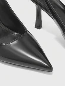 CUCCOO BIZCHIC Women's New Stylish High Heels With Color Blocking, Pointed Toe, Open Back, Round Toe, Sexy & Versatile For Commute, Holiday, Spring/Autumn, Workplace, Classic Elegant Pumps - Black - View 7