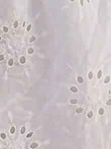 FRIFUL 女款花卉刺繡抓皺休閒百搭日常穿搭細肩帶背心上衣 夏季 - 白色 - 查看 6