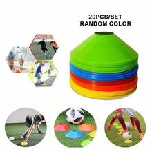 20pcs(Random Color) Soccer Training Markers, Round Flat Agility Discs, Speed & Coordination Drills Cones - Multicolor - View 1