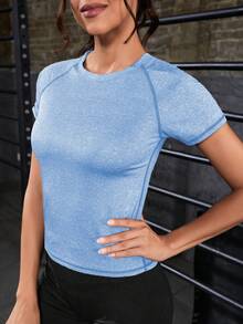 Velisys Velisys 2 piezas Camiseta deportiva de mujer de cuello redondo y manga corta, ajustada y entallada para correr, fitness, yoga - Negro - Ver 4