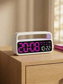 Teckwe LED Digital Alarm Clock With Bedside Night Light, Dual Alarms, Date & Week Display, DST Function, Adjustable Brightness, Modern Desk Clock For Bedroom Home Decor - multicolor - View 2
