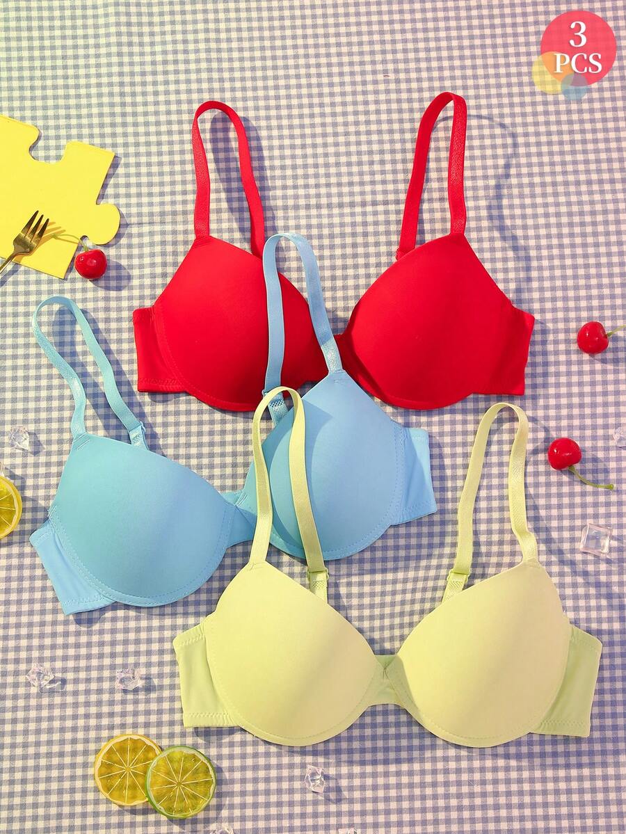 DesireSculpt 3pcs/Set Women's Underwire Bras - Multicolor - View 1