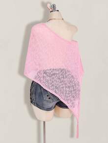 SHEIN ICON 大码女式休闲百搭日常针织毛衣 - 粉色 - 查看 5