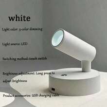 1 pieza Luz de pared recargable LED, Foco magnético, Luz para pintura, Luz nocturna, Lámpara de lectura para mesita de noche, Luz nocturna para dormitorio que cuida los ojos, Regulable, Inalámbrica sin perforación, Control táctil giratorio 360°, Batería recargable - Multicolor - Ver 16