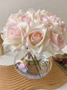10pcs Simulation Holding Roses. 12pcs Simulation Touch Curled Rose Artificial Flower, Moisturizing Wedding Photography Decoration Flower, Home Garden Balcony Desktop Decoration, Latex Rose Bouquet, Birthday Gift, Graduation Party. - Multicolor - View 5