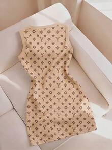 Resyla Gaun Kasual Vintage Khaki & Motif Bunga Warna Terang - MultiWarna - View 2