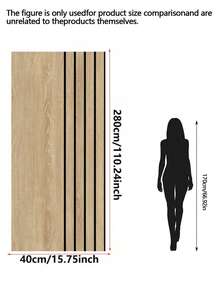 SHEIN 1 卷 3D 自粘式 3D 墙贴（木纹网格风格）- 适用于卧室和客厅特色墙面装饰，可替代装饰壁纸 - 木飾柵 - 查看 3