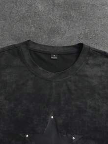 Manfinity Men's T-Shirt With Dark Letter Print On Washed Fabric, INS Street Style, Suitable For Music Festivals, Clubs, Gift For Boyfriend/Husband, Anniversary Gift. Unisex Washed T-Shirt. Y2K Style, Fashionable Style, Cute Style, Casual Style, Women's Blouses > Clothing. 230g (Sizes S-XXXL) - 8 - 查看 7