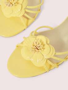 CUCCOO DOLLMOD Élégantes mules confortables et polyvalentes à talon court, bout rond, décor de chatons et ouvertes sur le dessus des pieds, style français - Jaune moutarde - Voir 6
