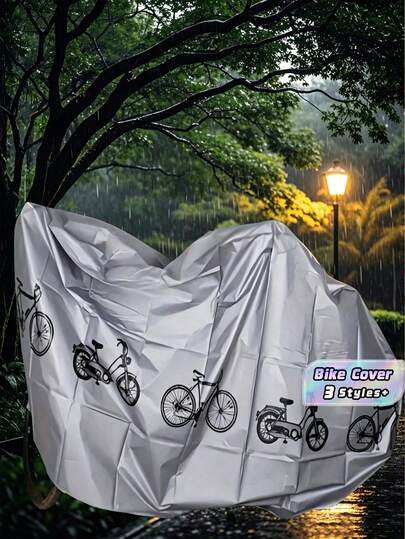 1個牛津布電動自行車防塵防雨罩，可調節，附安全帶扣，不含自行車收納袋，適用於家用自行車、摩托車和電動自行車，可防塵、防雨、防曬、防紫外線及防霜