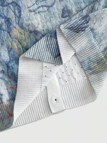 ROMWE MEN Street Life Áo khoác cardigan nam mùa hè, in hình sứa, chất liệu lưới, khoét lỗ, dáng rộng, vai rớt, cài một hàng khuy. - Nhiều màu - Xem 6