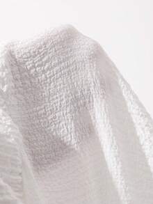 FRIFUL Women's Sleeveless Collar Bow Tie Tie-Up Hem Multi-Layer Ruffle Patchwork Fitted Sweet Elegant Blouse Vacation Summer Cute Top White - White - View 3