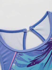 SHEIN Đầm thể thao in họa tiết thường ngày cho bé gái - Màu tím - Xem 5