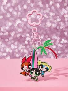THE POWERPUFF GIRLS X SHEIN 可爱卡通猴子亚克力钥匙扣，心形珠子包包挂饰，吊坠，纪念品，收藏品，礼品，钱包，书包，背包，汽车配件 - 彩色 - 查看 6