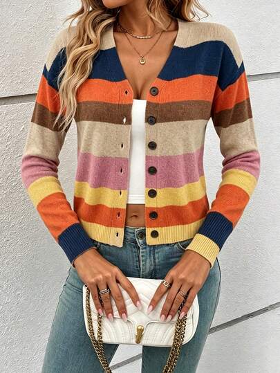 SHEIN Frenchy كارديجان نسائي ملون مبسط منسوج خفيف الوزن، متعدد الاستخدامات مناسب للربيع/الصيف، للارتداء اليومي، المواعيد، الحفلات، الشاطئ، التخرج، الموضة، أنيق، عادي، الخروج، المواعيد، التنقل، براق، أنيق، العطلات، عادي، Y2K، الخروج، التخرج