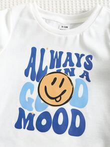 SHEIN 6pcs/Set Baby Boy Cute Casual Cartoon Print Short Sleeve T-Shirt & Elastic Waist Shorts Set, Basic Multi-Piece Outfit For Summer - Multicolor - View 6