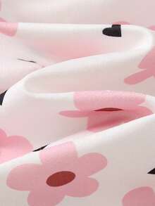 Cozy Pixies Set 6 Potong untuk Bayi Perempuan Baru Lahir: Romper Lengan Pendek Leher Bulat Lembut Motif Hati & Celana Pinggang Elastis - Berwarna merah muda - View 12