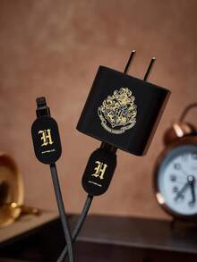 HARRY POTTER X SHEIN 3 Pcs Data Line Protectors, Suitable For IPhone Chargers, Charger Protectors (Excluding Data Lines) - Black - View 2