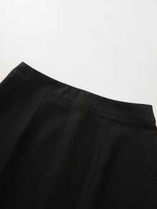 SHEIN Franclia 女士两件套波点无袖V领上衣和迷你裙套装，休闲日常/派对/生日装，夏秋季，纽扣腰部设计，显瘦时尚 - 彩色 - 查看 5