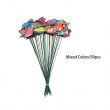 5/30/50pcs Butterfly Decorations, Creative DIY Swinging Butterfly Stakes PVC Waterproof Decor, Simulated Butterfly Garden Stakes With Spring Rods, Suitable For Indoor/Outdoor Christmas Yard - multicolor - View 14