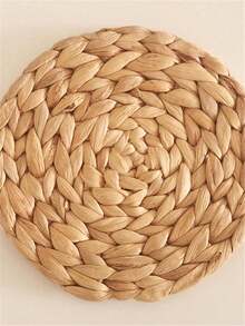 1pc Natural Woven Gourd Placemats, Round Placemat, Rattan Placemat, Water Gourd Hand-Woven Placemat, Woven Placemat Set, Dinner Plate Heat/Slip Resistant Table Mat, For Home Dinning Room And Restaurant, Home Supplies, Stylish Decorative Coasters With Durable Surface Protection, Fits Modern & Traditional Home Decor - Camel - View 11