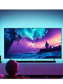 LED RGBIC Backlight Strip With AR Sensor, Synchronizes With The Screen For Ambient Lighting, And Can Be Controlled Remotely. Suitable For Televisions And Monitors From 35 To 80 Inches. - RGBIC LED TV backlight strip - View 9