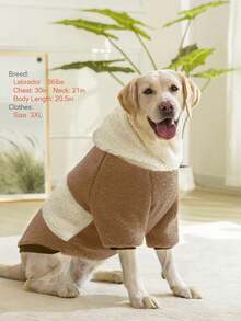 1pc Thickened Lamb Wool Hoodie Comfortable & Warm Coat For Medium And Large Dogs To Wear In Autumn And Winter - Multicolor - View 3
