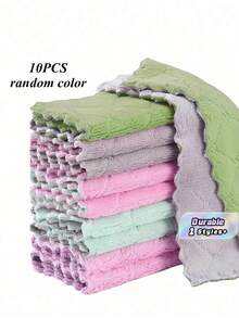 10/20pcs Kitchen Towels And Dishcloths Rag Set 9.4in*5.5in Small Dish Towels For Washing Dishes Dish Rags For Everyday Cooking Baking-Random Color - Multicolor - View 1