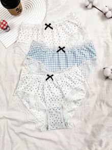 Napfluff Bộ 3 quần bikini nữ phối ren. - Nhiều màu - Xem 1