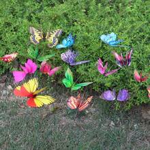 5/30/50pcs Butterfly Decorations, Creative DIY Swinging Butterfly Stakes PVC Waterproof Decor, Simulated Butterfly Garden Stakes With Spring Rods, Suitable For Indoor/Outdoor Christmas Yard - multicolor - View 4