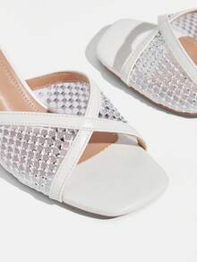 CUCCOO TILAWA Women's Lace Fashion Daily Trip Slippers White High Heel Sandals Summer - White - View 6