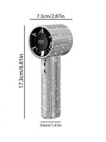 JMMO 1Pc Bling Rhinestone Portable Handheld Fan With 1800mAh Battery, USB Rechargeable High-Speed Turbo Fan With LED Digital Display & 199 Adjustable Speed Levels - Multicolor - View 7