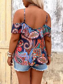 Breezaya Plus Size Women's Printed Shirt, Suitable For Dates, Romantic Vacations, Casual Daily Wear, Versatile Fashion, Spring/Summer - Multicolor - View 2