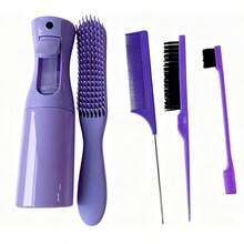 5pcs New 9-Row Comb Hair Brush Set, With Side Grooves Design To Enhance Curling And Separation, Wet & Dry 8-Tooth Comb, (6.8 OZ / 200 ML) Multi-Function Small High-Pressure Continuous Spray Moisturizing Travel Makeup Bottle - Multicolor - View 12