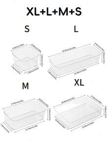 Caja de almacenamiento de cosméticos de escritorio, juego de organización de cajones de plástico transparente, caja de almacenamiento de tocador transparente, caja de almacenamiento exquisita, caja de partición de cajón de escritorio y caja de almacenamiento, adecuada para cosméticos, joyas, herramientas pequeñas en la cocina, el dormitorio, el baño, la oficina, la decoración del cajón del escritorio para fiestas - transparente - Ver 19