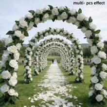 4 Pieces Of Ultra Long Simulated Rose Vines, Suitable For Indoor And Outdoor Wedding Arches, Villa Fences, Balcony Decorations, Staircase Handrails, Party Background Boards, Suitable For Home, Garden, Shopping Mall, Wedding And Festival Decoration - White - View 3