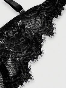 ROMWE 3pcs Set Casual Lace Trim Wire-Free Bralette - Multicolor - View 3