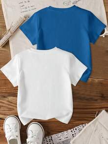SHEIN | PAW Patrol Áo thun ngắn tay in hình hoạt hình dành cho bé trai, nhiều chiếc - Nhiều màu - Xem 2