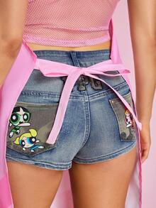 THE POWERPUFF GIRLS X SHEIN Tạp dề đầu bếp & Mũ đầu bếp - Hồng - Xem 8