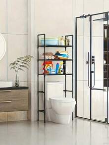 1pc Ins Style Black White Optional Washing Machine Storage Rack Multi Layer Bathroom Laundry Storage Rack Multi Functional Storage Rack Rental Space Saving Sorting Artifact - Multicolor - View 5