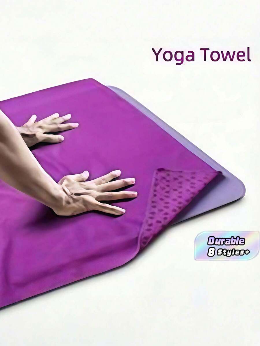 1pc Non-Slip Hot Yoga Towel, Made Of Water-Absorbent And Soft Microfiber, Available In Multiple Colors, Suitable For Bikram, Pilates And Yoga Mats. - Multicolor - View 1